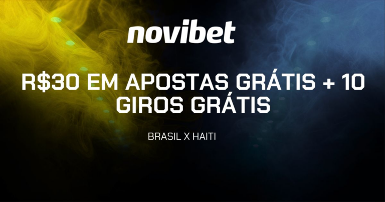 Novibet oferece R$30 em freebet e giros grátis